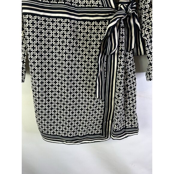 New Abercrombie & Fitch Geometric Collared Wrap Dress - Picture 2 of 8
